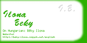 ilona beky business card