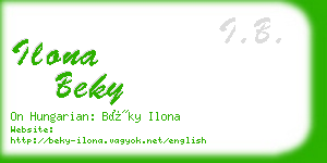 ilona beky business card